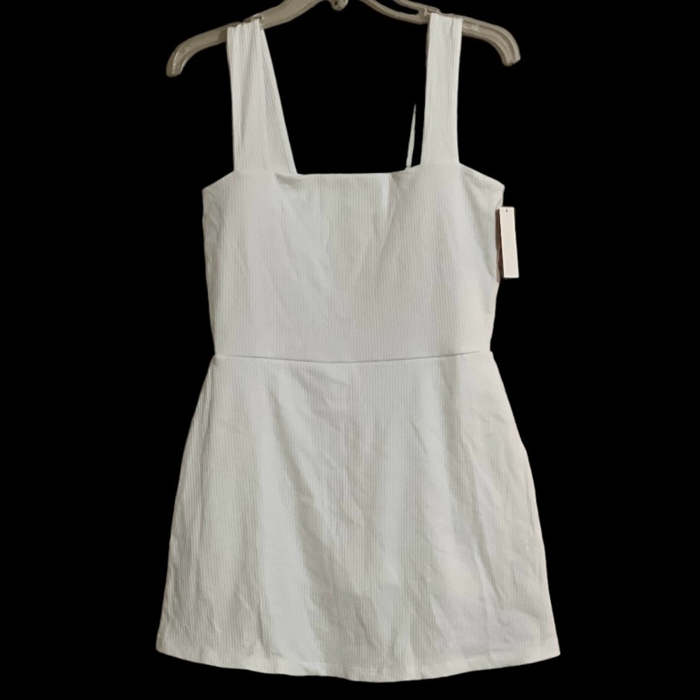 Victoria’s Secret PINK Tank Skorts Built In Shorts XL White Square Neck Active